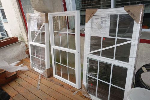 Three Double Hung Vinyl Replacement Windows 57 1/2 by 3 1/2.  Local Pickup only