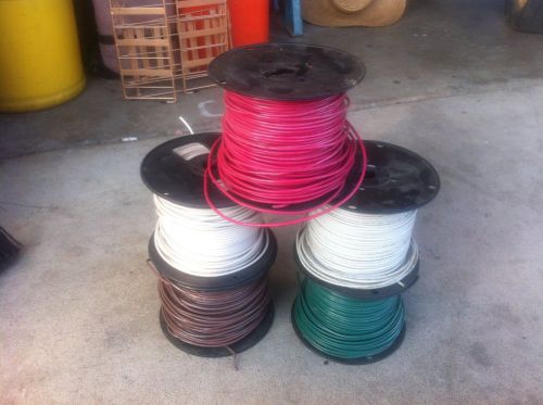 14 gauge electrical 400 foot wire spools red, white, green and brown for sale