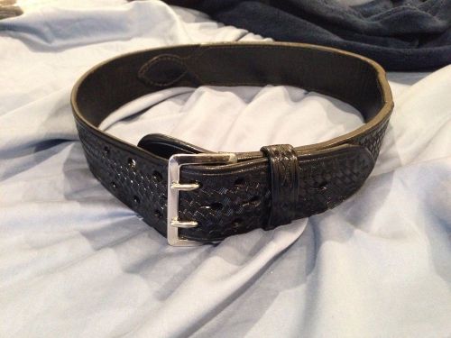 Sam Browne Basketweave Leather Duty Belt