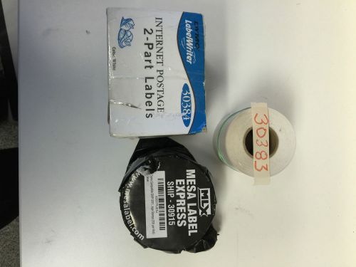 Dymo labels Internet Postage 30384 2-part, 30383, and 30915