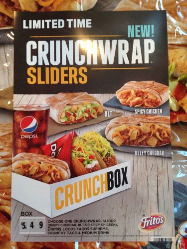 Crunch wrap slider menu board