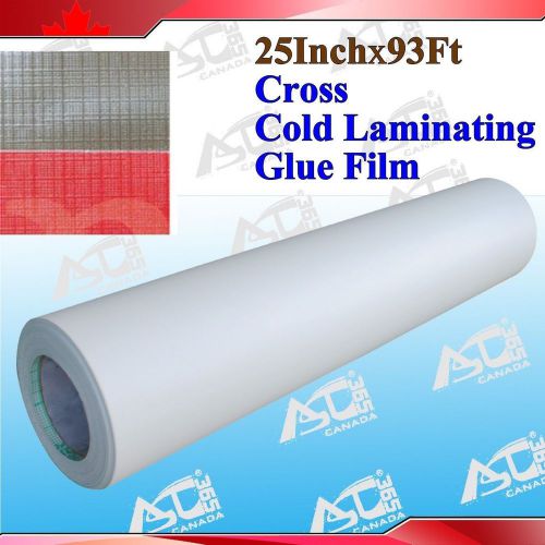 Cross Pattern 93Ftx25&#034; 3Mil Paper Adhesive Glue Film Cold Laminating Laminator
