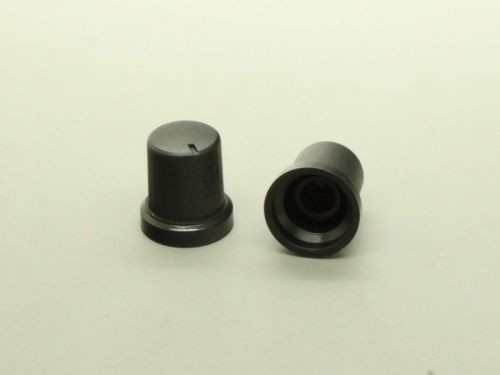 10x Plastic Hi-Fi Control Knob Insert Type 18mmDx18mmH Black for 6mm Shaft