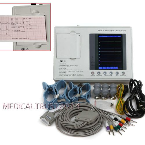 portable 3 channel 12-lead Electrocardiograph ECG Machine interpretation printer