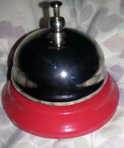 Classic Stainless Steel Desktop Bell Reception Service Bell RED Base
