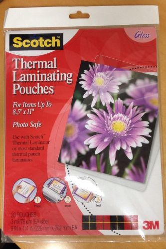 3M TP385420 Letter size thermal laminating pouches, 3 mil, 11 1/2 x 9, 20/pack