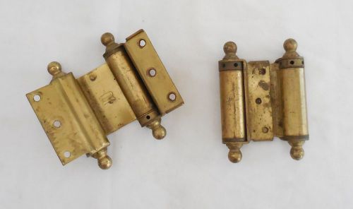 Vintage pair bommer 2-way hinges for swinging saloon church doors brass finish for sale