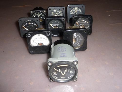 9 vintage panel meters