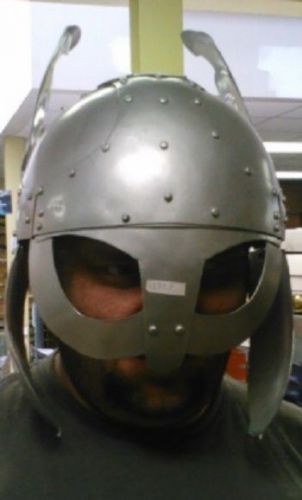 real adult medieval metal Knights body armor helmet display or use it warfare