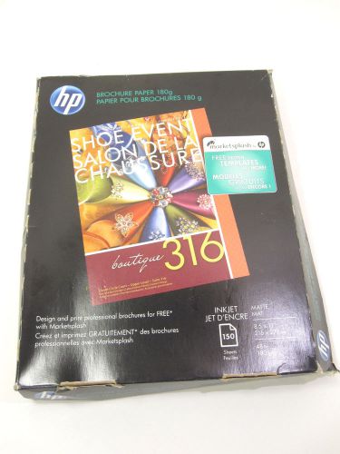 HP Brochure &amp; Flyer Paper, 8.5 x 11, 48 lb, Matte, Inkjet, Open: 100/150 remain