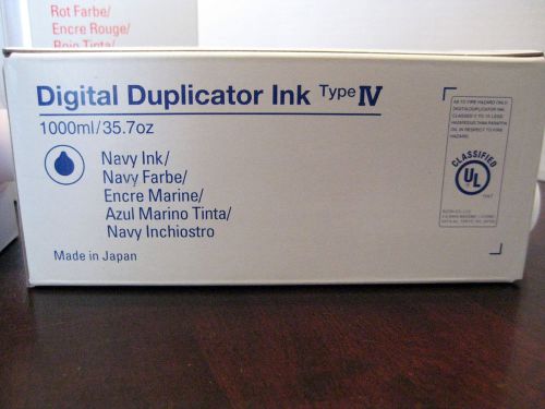 Blue digital duplicator ink cartridge - type iv 1000 ml 35.7 oz - new old stock for sale