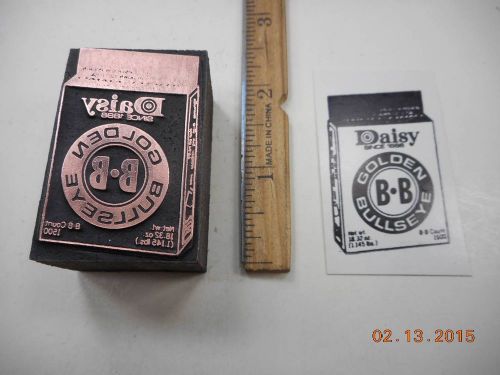 Letterpress Printing Printers Block, Daisy BB Gun Golden Bullseye Box