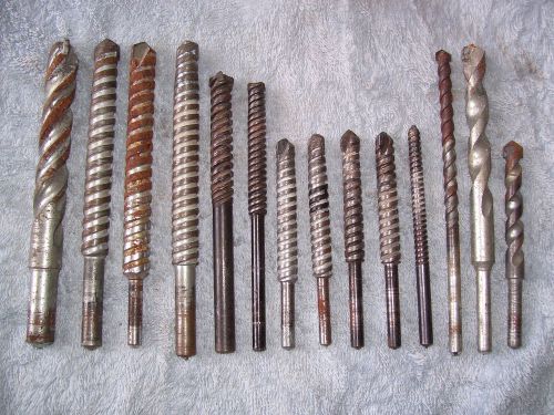 Lot of 14 Used Concrete Cement Drill Bits
