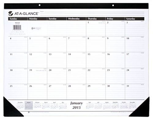 AT-A-GLANCE Monthly Desk Calendar 2015 21.75 x 16 Inch Page Size Office 12 Month