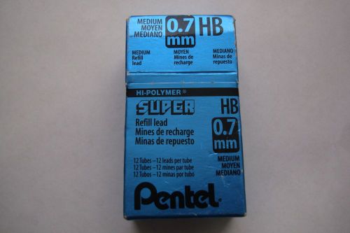 Pentel Super Hi-Polymer Mech Pencil Lead Refills, 0.7mm, HB, 144 Leads MEDIUM