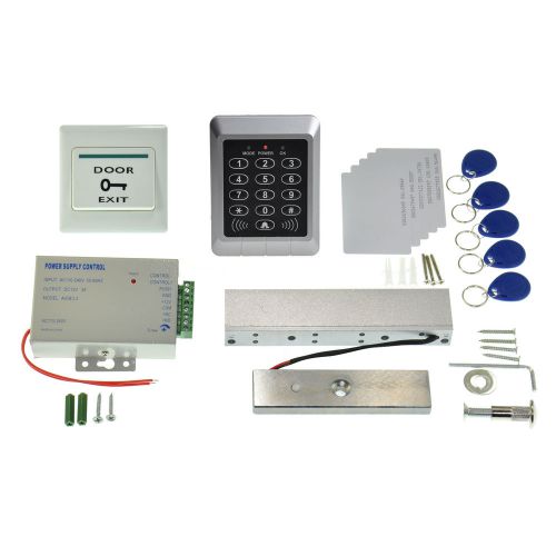 Complete rfid door access control kit +electric 180kg magnetic lock w/ cards key for sale