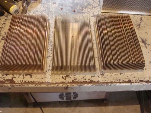 3 Large Aluminum Heat Sinks 8 inches long 5 inches wide 2.5 inches deep used