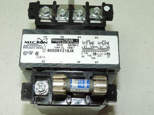 MICRON IMPERVITRAN B050BTZ13JK TRANSFORMER 220-240-440-480 IN &amp; 120 VAC Out.
