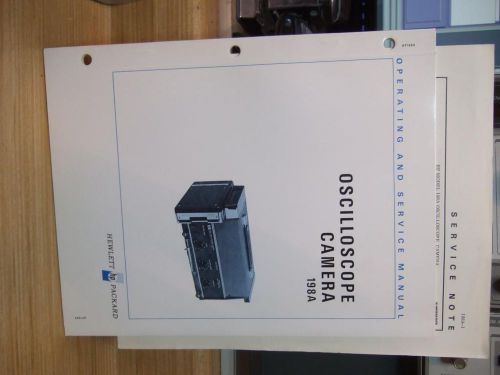 HP 198A Oscilloscope Camera Manual