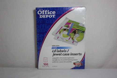 Office Depot Inkjet CD Labels &amp; Jewel Case Inserts 100 BRAND NEW SEALED