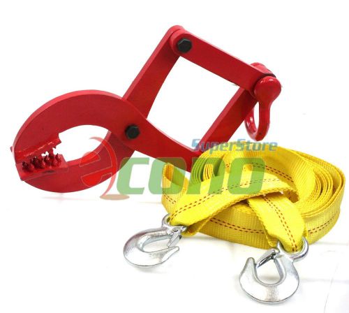 1 ton truck pallet pulling scissor clamp puller grip gripper w/ 20ft tow strap for sale