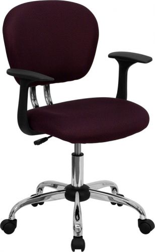 Mid-Back Burgundy Mesh Task Chair with Arms (MF-H-2376-F-BY-ARMS-GG)