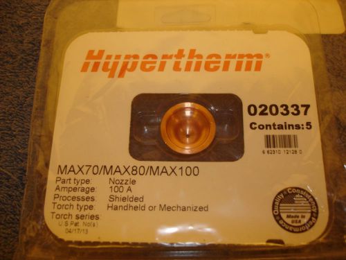Hypertherm 020337 Plasma Cutter Nozzle MAX70 80 100 Consumable 5 Pack