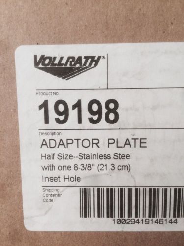 Vollrath 19198 Adaptor Plate, Half Size W/One 8-3/8&#034; Insert Hole, Stainless