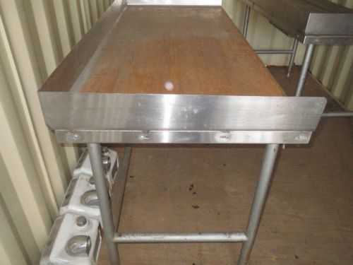 Commercial butcher block prep table stainless steel for sale