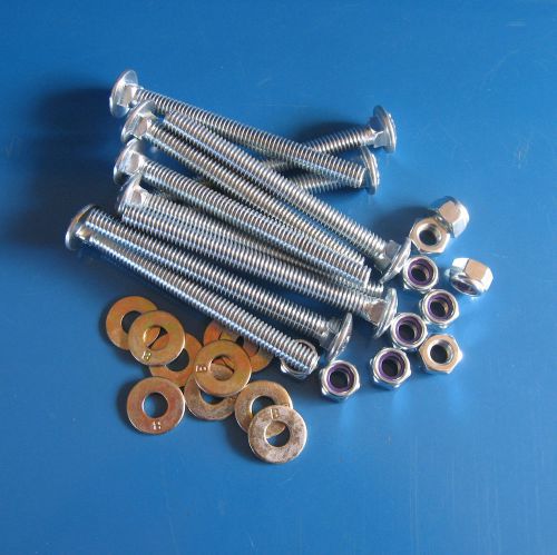 30 Pieces Carriage Bolts Nuts Washers Kits Nylon Lock Nuts 1/4&#034;-20X3-1/2&#034;