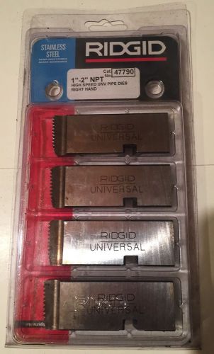 Ridgid 47790 1&#034;-2&#034; - 11-1/2 npt universal dies high speed for stainless steel rh for sale