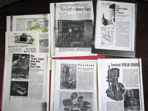 Lot of articles and plans for vertical steam engines - hit and miss for sale