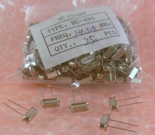 QTY (250 pieces) 14.318 MHz Crystals HC-49S