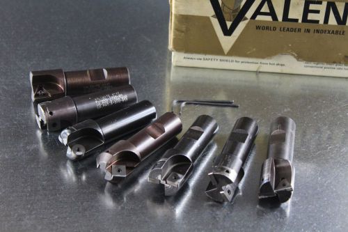 Valenite 7 Piece Set Mini Indexable End Mills Carbide Inserts 3/4&#034; Shanks