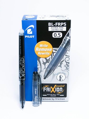 Pilot FriXion Erasable Pen Rollerball 0.5mm BL-FRP5 In Black x12
