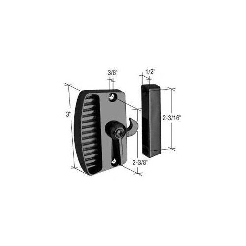 Crl black sliding screen door latch and pull with 2-3/8&#034; screw holes for sale