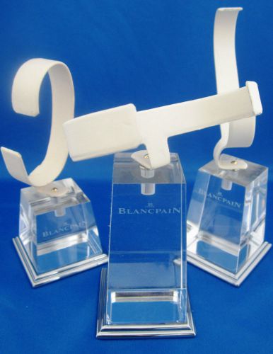 3 Blancpain Wristwatch or Chronograph Watch Lucite Display Stands +4 Mount Loops