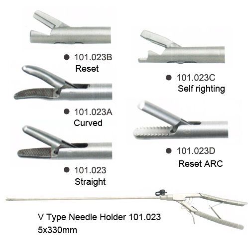 Brand New CE Approved Needle Holder V Type 5X330mm Laparoscopy Endoscopy