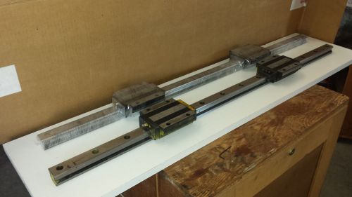 Thk lm guide bearing used two hsr35 la2ss+1080l rails with two blocks each for sale