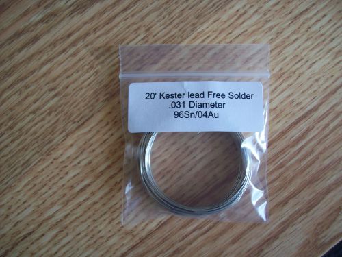 20 Feet Kester Silver Lead Free Solder 4%Ag 96%Sn .031  Audio/HiFi usps track#