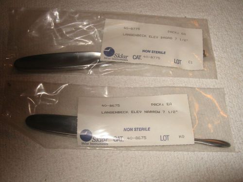 Sklar Instruments set of (2) Langenbeck Elevators-  Both 7-1/2&#034; Long