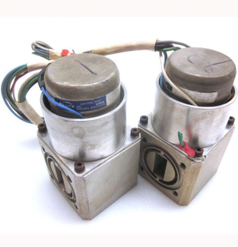 Lot of 2 ledex dayton 81840 rotary solenoid h-3117/028 w/ base pneumatic valves for sale