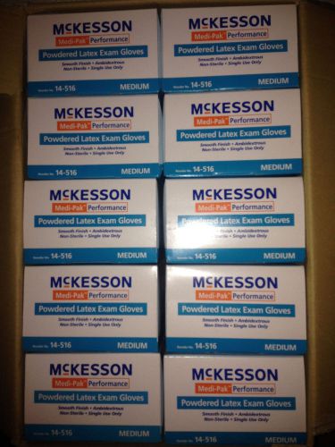 McKesson Medium Latex Powdered Exam Gloves 14-516 Case of 1000