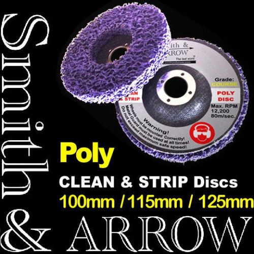 10 x 5&#034; poly strip disc wheel car paint rust removal clean angle grinder 125mm for sale