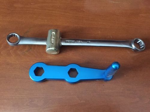 Combo - wrammer drawbar wrench w brass hammer and vise speed handle for sale