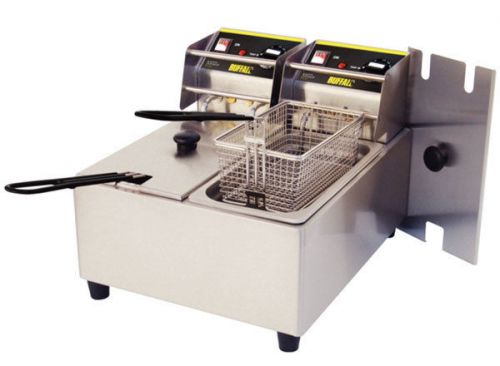 BUFFALO GE035 TWIN FRYER WITH DUAL 6# TANKS 120 VOLT