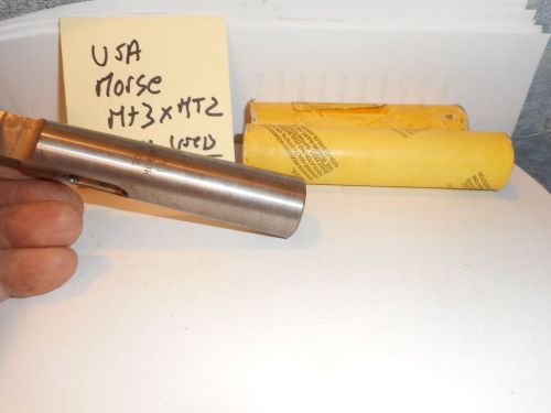 Machinists  3/3 BUY NOW  NOS NEW Morse USA Mt3 x MT2 adapter PERFECT !!!