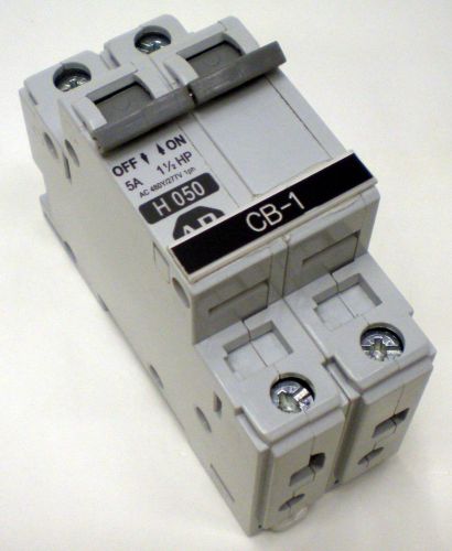 A-b allen bradley h-050 cat. 1492-cb2 5a 1 1/2hp 2-pole circuit breaker switch for sale