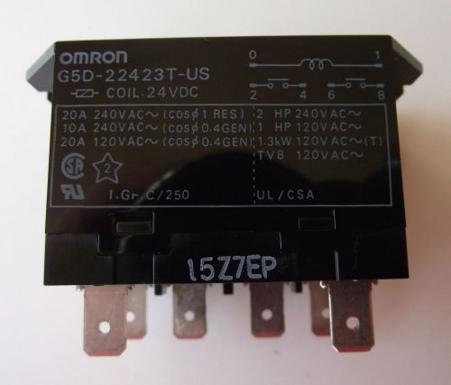 Omron relay P/N G5D-22423T-US 24 VDC Coil 120/240VAC 2NO Contacts NEW