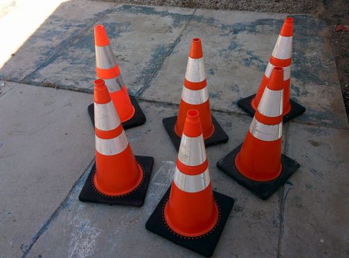 LOT OF 6 JBC TRAFFIC/SAFETY/PARKING CONES 28&#034;  FREE DELIVERY - PRICED TO SELL
